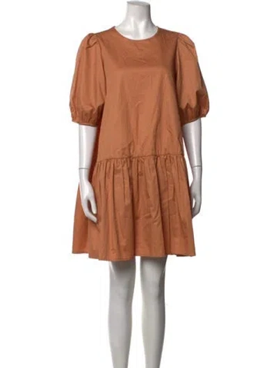 Pre-owned Devotion Twins Crew Neck Mini Dress W/ Tags In Brown