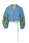 Devotion Twins Zeolithos Top In Blue Green 023009g In Multi