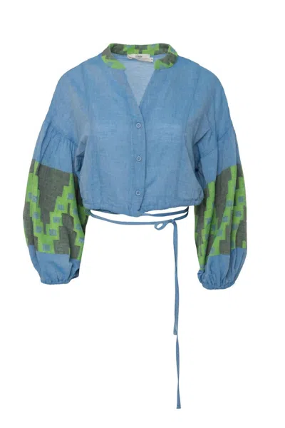 Devotion Twins Zeolithos Top In Blue Green 023009g