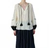 Devotion Twins Epilogue Blouse In Black/offwhite In White