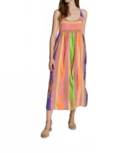 Devotion Twins Iaspis Strappy Tie Back Midi Dress In Beige In Multi