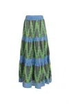 Devotion Twins Midi Skirt In Blue/green In Multi