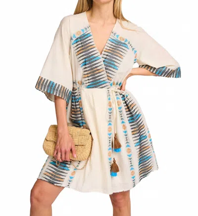 Devotion Twins Pandora Dress In Blue/camel In Multi