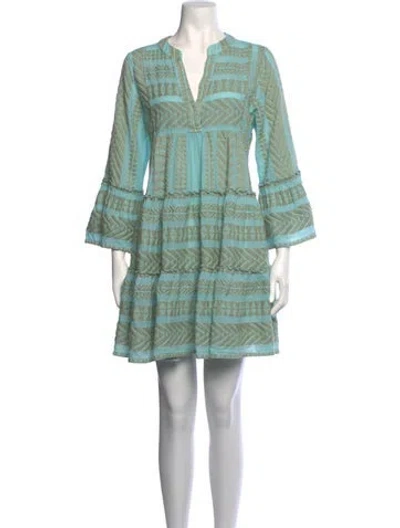 Pre-owned Devotion Twins Patterned Mini Dress In Blue