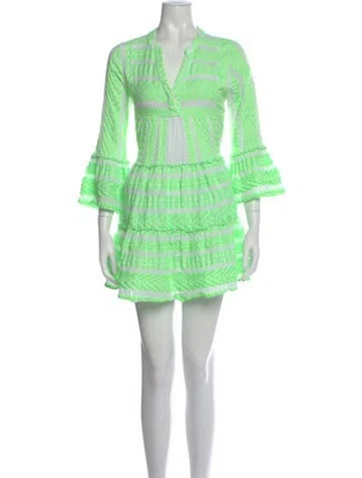 Pre-owned Devotion Twins Patterned Mini Dress In Multi