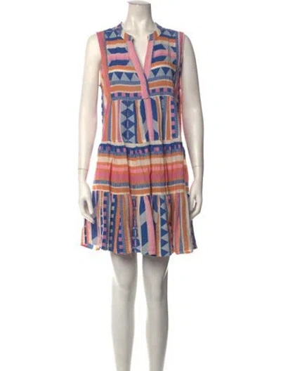 Pre-owned Devotion Twins Patterned Mini Dress In Neutrals