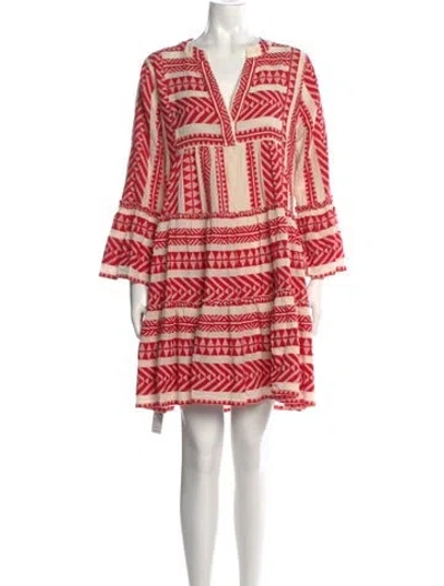 Pre-owned Devotion Twins Patterned Mini Dress In Neutrals/pink