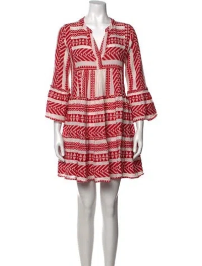 Pre-owned Devotion Twins Patterned Mini Dress In Pink