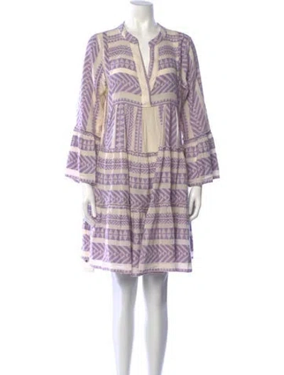 Pre-owned Devotion Twins Patterned Mini Dress In Purple