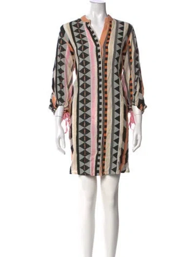 Pre-owned Devotion Twins Patterned Mini Dress W/ Tags In Multicolor