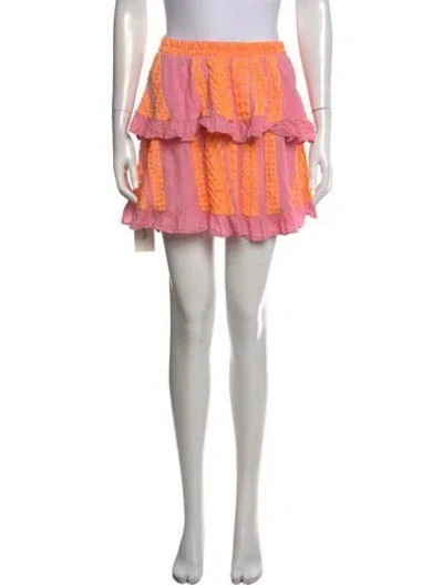 Pre-owned Devotion Twins Patterned Mini Skirt In Pink