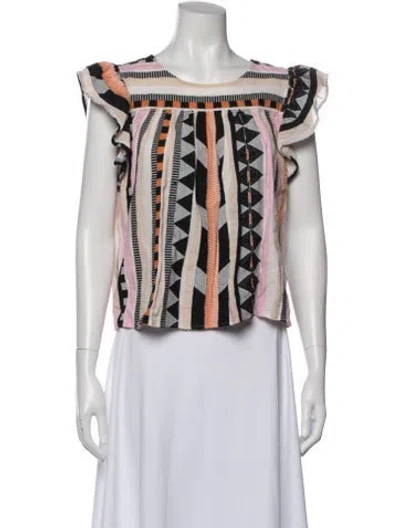 Pre-owned Devotion Twins Printed Crew Neck Top In Multi