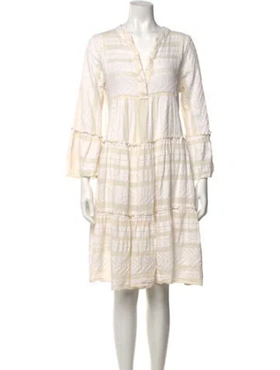 Pre-owned Devotion Twins Printed Knee-length Dress In Neutral