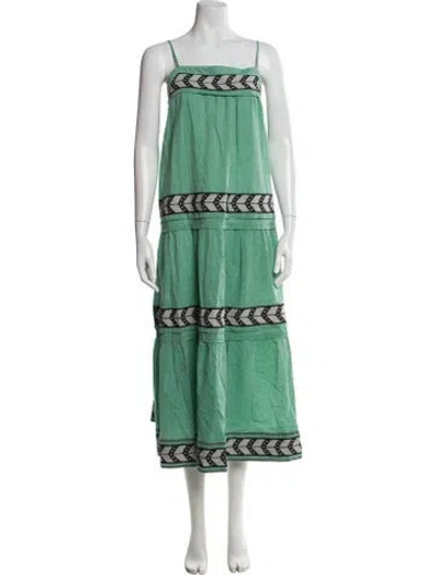 Pre-owned Devotion Twins Printed Long Dress W/ Tags In Green