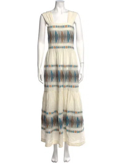 Pre-owned Devotion Twins Printed Long Dress W/ Tags In Neutrals