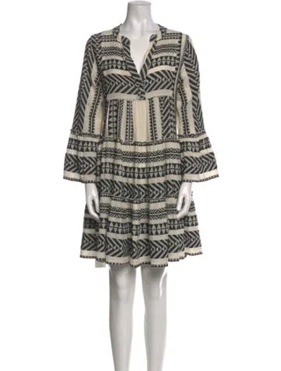 Pre-owned Devotion Twins Printed Mini Dress In Black