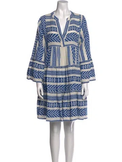 Pre-owned Devotion Twins Printed Mini Dress In Blue