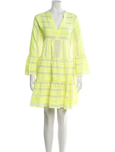 Pre-owned Devotion Twins Printed Mini Dress In Green