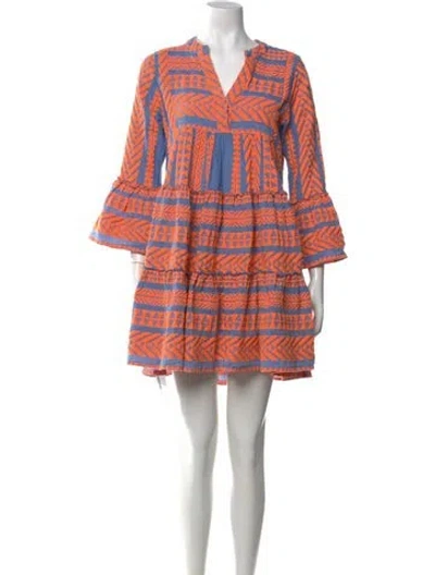 Pre-owned Devotion Twins Printed Mini Dress In Multi