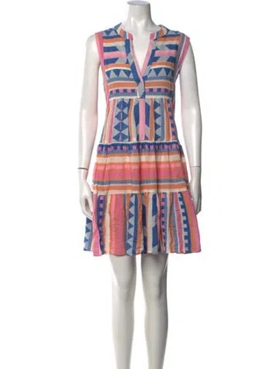 Pre-owned Devotion Twins Printed Mini Dress In Neutrals
