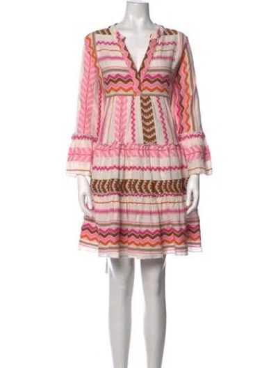 Pre-owned Devotion Twins Printed Mini Dress In Neutrals