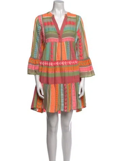 Pre-owned Devotion Twins Printed Mini Dress In Orange