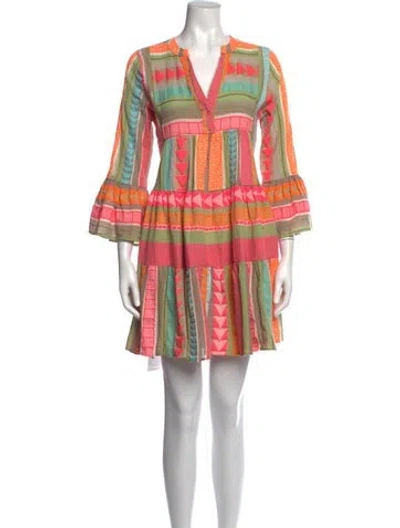 Pre-owned Devotion Twins Printed Mini Dress In Orange