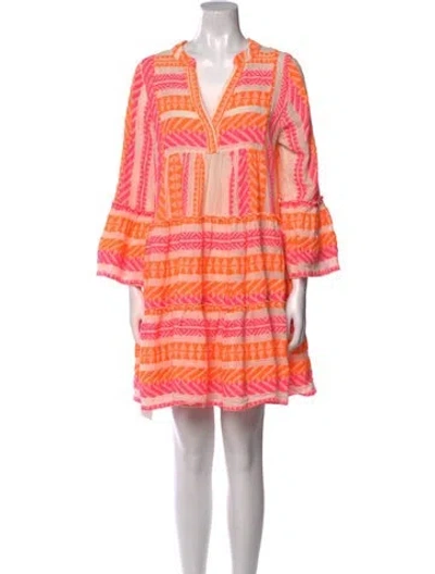 Pre-owned Devotion Twins Printed Mini Dress In Pink