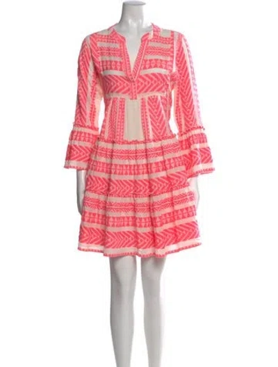 Pre-owned Devotion Twins Printed Mini Dress In Pink