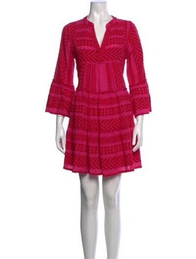 Pre-owned Devotion Twins Printed Mini Dress In Pink