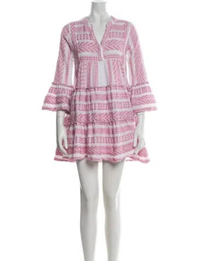 Pre-owned Devotion Twins Printed Mini Dress In Pink