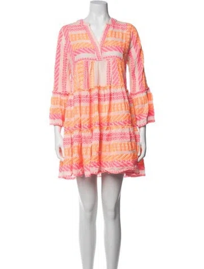 Pre-owned Devotion Twins Printed Mini Dress In Pink