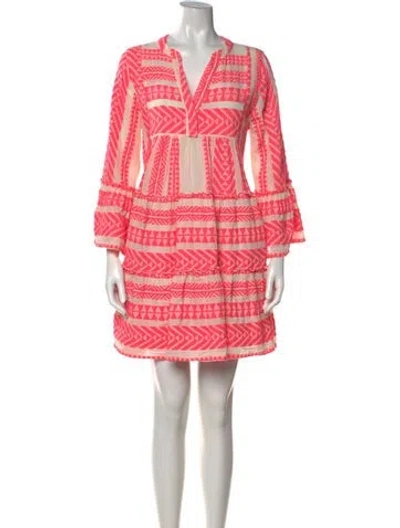 Pre-owned Devotion Twins Printed Mini Dress In Pink