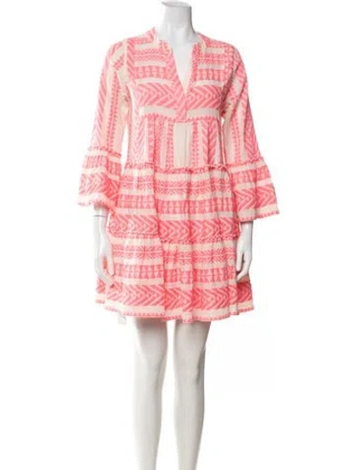 Pre-owned Devotion Twins Printed Mini Dress In Pink