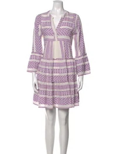 Pre-owned Devotion Twins Printed Mini Dress In Purple