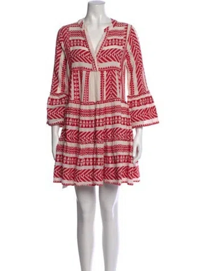 Pre-owned Devotion Twins Printed Mini Dress In Red