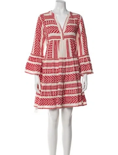 Pre-owned Devotion Twins Printed Mini Dress In Red