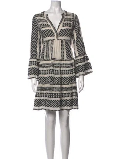 Pre-owned Devotion Twins Printed Mini Dress In White