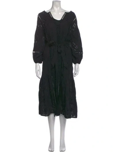 Pre-owned Devotion Twins Scoop Neck Long Dress W/ Tags In Black