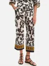 Devotion Twins Stigma Cotton Floral Pants In Black/white In Multi