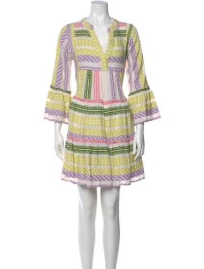 Pre-owned Devotion Twins Striped Knee-length Dress In Purple