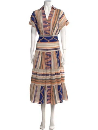 Pre-owned Devotion Twins Striped Long Dress In Multicolor