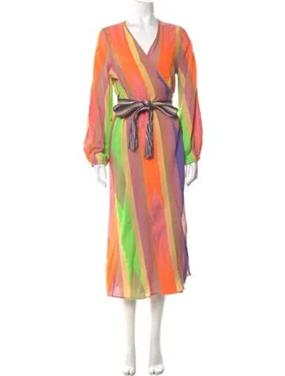 Pre-owned Devotion Twins Striped Long Dress W/ Tags In Pink