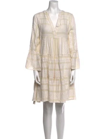 Pre-owned Devotion Twins Striped Mini Dress In Neutral
