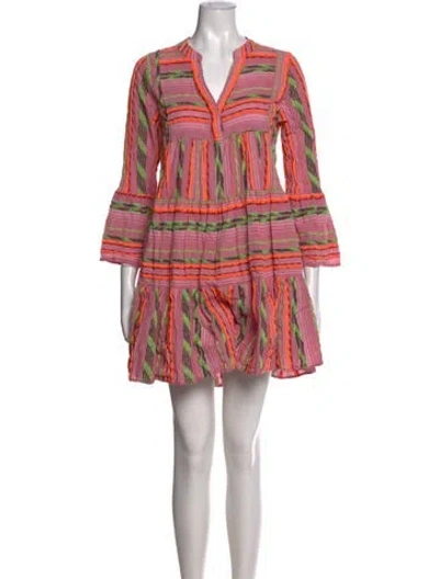 Pre-owned Devotion Twins Striped Mini Dress In Pink
