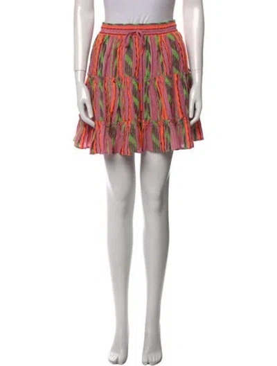 Pre-owned Devotion Twins Striped Mini Skirt W/ Tags In Pink