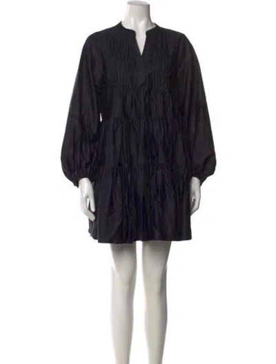 Pre-owned Devotion Twins V-neck Mini Dress In Black