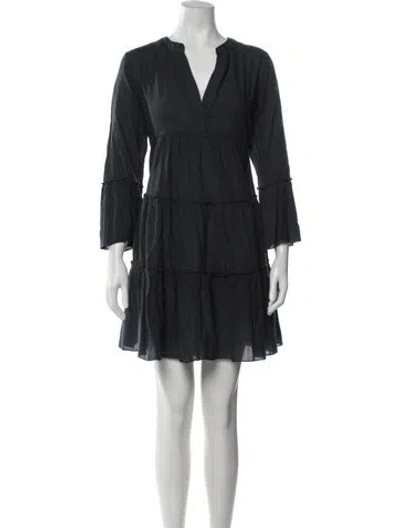 Pre-owned Devotion Twins V-neck Mini Dress In Grey