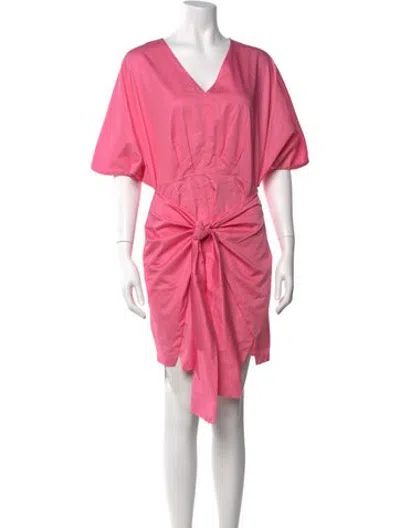 Pre-owned Devotion Twins V-neck Mini Dress In Pink