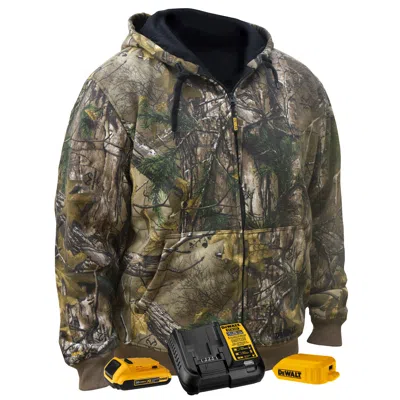 Pre-owned Dewalt Dchj074d1 Heated Realtree Xtra® Camo Zip Hoodie Kit, M-3xl In Multicolor